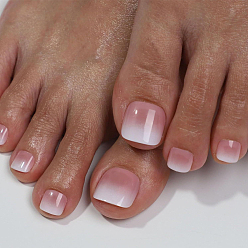 Pink 1 Накладные ногти из АБС-пластика, полностью закрывающие упаковку, нейл-арт съемный маникюр, с помощью клейкой ленты и пилочки для маникюра., с 1деревянной маникюрной палочкой, розовые, 6~20x6~18x0.5 мм