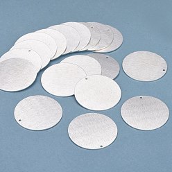 Посеребрённый Латунь прелести, плоско-круглые, 925 серебро покрытием, 30x1 мм, отверстие : 1.4 мм