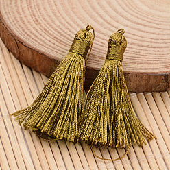 Olive Drab Nylon Thread Tassel Big Pendant Decorations, Olive Drab, 43x6mm