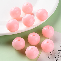 Light Salmon Opaque Acrylic Beads, Round, Light Salmon, 20x19mm, Hole: 3mm, about 111pcs/500g
