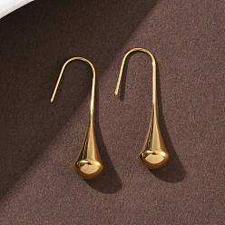 Золотой 304 из нержавеющей стали болтаться серьги, слеза, золотые, 29.5x7 мм