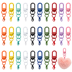 (52) Непрозрачная лаванда 3 наборы карабинов с карабинами из сплава, окрашенных распылением, Сплав с застежками когтя омара, разноцветные, 50 мм, 10 шт / комплект