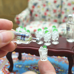 Прозрачный Мини пивные чашки из смолы, с имитацией кубиков льда, миниатюрные украшения, аксессуары для кукольного домика в микроландшафтном саду, притворяясь опорными украшениями, прозрачные, 9.5x15 мм