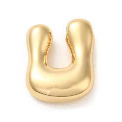 Letter U Латуни кулон, реальный 18 k позолоченный, Буква U, 22x17x6.7 мм, отверстие : 3x2.4 мм