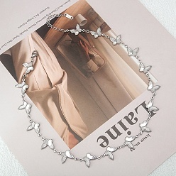 Бабочка 304 из нержавеющей стали ссылка цепи ожерелья, не тускнеет, цвет нержавеющей стали, бабочка, 16.02 дюйм (40.7 см)