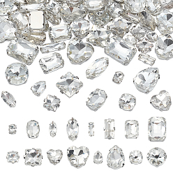 Mixed Shapes Шить на горный хрусталь, стекло кристалл горный хрусталь, с 201 оправой из нержавеющей стали, аксессуары для одежды, разнообразные, 8~18x6~16x4.5~8 мм, 5 шт / стиль