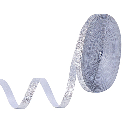 Серебро 50 ярдов блестящей полиэстеровой ленты, серебряные, 3/8 дюйм (10 мм)