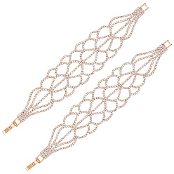 Light Gold 2шт. браслет-слезка со стразами и кристаллами, ювелирные изделия из сплава для женщин, золотой свет, 6-3/4 дюйм (17 см)