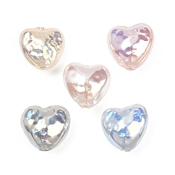 (52) Непрозрачная лаванда Гальванизированные стеклянные бусины, имитирующие жемчуг, сердце, разноцветные, 12x12.5~13x7.5 мм, отверстие : 1.2 мм