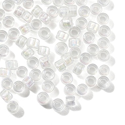 Белый Дым 10 g стеклянный бисер, непрозрачные радужные цвета , цилиндр, серый, 2.5x2 мм, отверстие : 1.4 мм