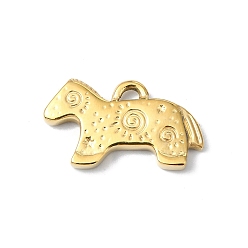 Настоящее золото 14K 304 подвески из нержавеющей стали, лошадь очарование, реальный 14 k позолоченный, 10.5x18.5x2 мм, отверстие : 1.5 мм