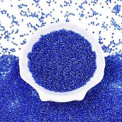 Синий 12/0 стакан бисер, прозрачный внутри цвета блеск, круглое отверстие, круглые, синие, 12/0, 2~2.5x1.5~2 мм, отверстия: 0.8 мм, около 30000 шт / мешок