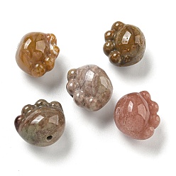 Alashan Agate Natural Alashan Agate Carved Beads, Cat Paw Print, 12.5x14x12mm, Hole: 1.4mm