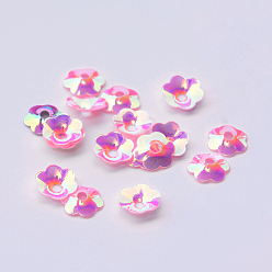 Орхидея Орнамент аксессуары диск пластиковые бусины блестка, блестки бисер, цветок, сиреневые, 6x2 мм, Отверстие : 1.5 мм , около 30000 шт / 500 г