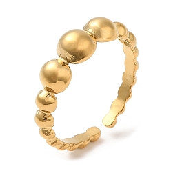 Настоящее золото 18K 304 открытые манжеты из нержавеющей стали для женщин, плоско-круглые, реальный 18 k позолоченный, размер США 7 1/4 (17.5 мм)