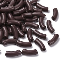 Кокосово-Коричневый Непрозрачные акриловые бусины, изогнутая трубка, кокосового коричневый, 34.5x13x11 мм, отверстие : 3.5 мм, Около 155 шт / 500 г