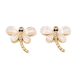 Античный Белый 304 подвески из нержавеющей стали, стрекоза, cmолой, вакуумное покрытие pvd, реальный 18 k позолоченный, старинный белый, 16x18x3.5 мм, отверстие : 1.2 мм