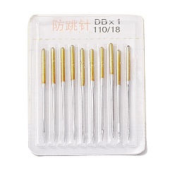 Желтый Стальная стрейч-ткань швейная машина иглы против прыжков, иглы для шитья эластичной ткани, желтые, 37.5x1.5 мм, 10 шт / карта