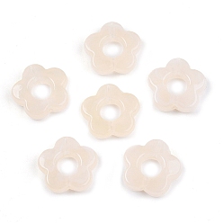 Лайм Прозрачные акриловые бусины градиентного цвета, Центр пробуренной, цветок, желто-зеленые, 14x14.5x4 мм, отверстие : 1.6 мм