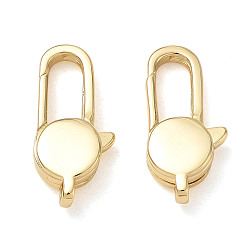 Real 18K Gold Plated Brass Lobster Claw Clasp
, Flat Round, Real 18K Gold Plated, 19x9x4mm, Hole: 1.6x1.8mm