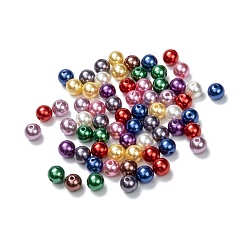 Mixed Color Imitation Pearl Acrylic Beads, Dyed, Round, Mixed Color, 10x9.5mm, Hole: 2.5mm, about 1070pcs/pound