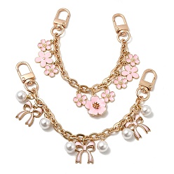 Light Gold 2 шт. 2 стили сплав розовый эмаль цветок бант кулон кабель цепочка кошелек декоративные цепи, с цинковым сплавом застежками омаров коготь, для замены ремней для мешков, золотой свет, 207 mm и 213 mm, 1 шт / стиль