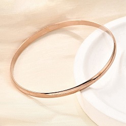 Розовое Золото 304 простые браслеты из нержавеющей стали для женщин, розовое золото , 1/8 дюйм (0.4 см), внутренний диаметр: 2-1/2 дюйм (6.3 см)