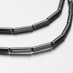 Original Color Non-magnetic Synthetic Hematite Bead Strands, Tube, Original Color, 8x2mm, Hole: 1mm, about 51pcs/strand, 15.7 inch