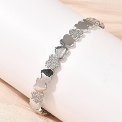 Платина Латунь микро проложить Цирконом браслеты, платина, внутренний диаметр: 2.13x2.48 дюйм (5.4x6.3 см)