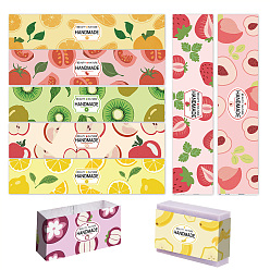 (52) Непрозрачная лаванда Бирка из мыльной бумаги, обертки для мыла из крафт-бумаги, прямоугольные, для упаковки мыла, узор с фруктами и овощами, разноцветные, 50x210 мм, 9 стиль, 10 шт / стиль, 90 шт / комплект