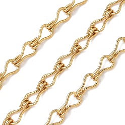 Золотой 304 Цепи из нержавеющей стали с каплевидными звеньями, ионное покрытие (ip), несварные, с катушкой, золотые, 9.5x4.5x2.5 мм