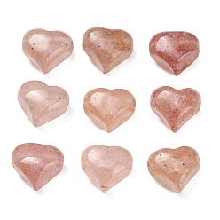 Strawberry Quartz Natural Strawberry Quartz Beads, Heart, 9~10x10~10.5x7~8mm, Hole: 1.4mm