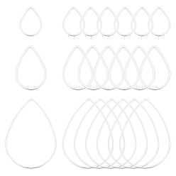 Серебро 240шт. 3 стили латунные соединительные кольца, слеза, серебряные, 11~25x7~17x1 мм, 80 шт / стиль