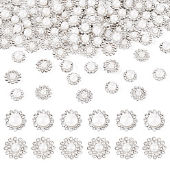 Кристалл 200шт 2 стили цветок сплав стекло пришитый стразы, прозрачные многоцепочечные связи, золотые, кристалл, 11.5~13.5x6.5~8 мм