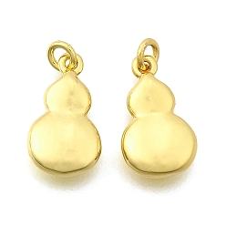 Настоящее золото 18K Латунные подвески, тыквенные прелести, стойки покрытие, прочное покрытие, без кадмия и без свинца, с целью перехода в кольце, реальный 18 k позолоченный, 14x8x3.5 мм, отверстие : 2 мм