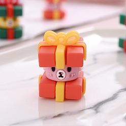 Оранжево-Красный Пластиковые подвески из пвх, подарок с медведем, оранжево-красный, 38x27 мм