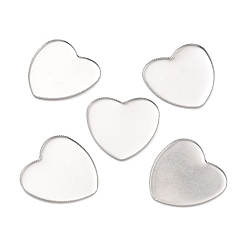 Stainless Steel Color Non-Tarnish 316 Stainless Steel Tray Settings, Serrated Edge Bezel Cups, Heart, Stainless Steel Color, Tray: 25x25mm, 25.5x25.5x1.5mm