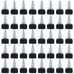 Black Plastic Tip Cap, Glue Applicator Bottle Screw-in Lid, Cone, Black, 2.75x4.3cm, Inner Diameter: 2.35cm