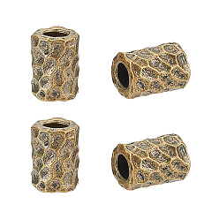 Antik Bronze 4Stück Messing europäische Perlen, Großloch perlen, Kolumne, Antik Bronze, 15x11 mm, Bohrung: 6 mm