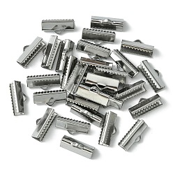 Нержавеющая Сталь Цвет 304 концы обжимные ленты нержавеющие, цвет нержавеющей стали, 7x16 мм, отверстие : 1.5x2 мм