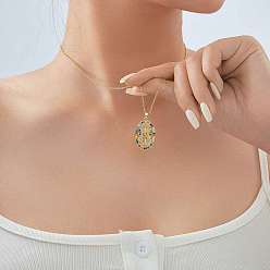 Разноцветный Ретро латунные подвески с кубическим цирконием в виде ожерелий с изображением Девы Марии, идеальный подарок на каждый день и для вечеринок, золотые, красочный, 15.75 дюйм (40 см)