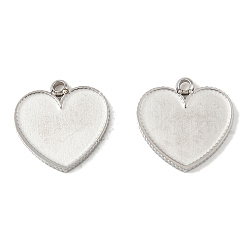Нержавеющая Сталь Цвет 304 Настройки кабошон из нержавеющей стали кулон, сердце, цвет нержавеющей стали, лоток : 8x12 мм, 12.5x13x1.5 мм, отверстие : 1.4 мм