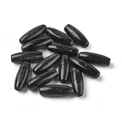 Black Dyed Natural Long Oval Wood Beads, Oval/Oblong, Lead Free, Black, 23x8~9mm, Hole: 2.5mm, about 2000pcs/1000g