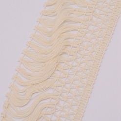 Blanco Antiguo Adornos de borde de cinta de encaje de algodón, cinta de borla, para coser tela artesanal, blanco antiguo, 4 pulgada (100 mm), sobre 45yards / rodillo (41.15 m / rollo)
