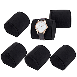 Черный 6 шт. микрофибровая фланелевая ткань-подушка для браслета/часов ювелирные изделия, чёрные, 6x5.4x4.85 см, периметр:17см