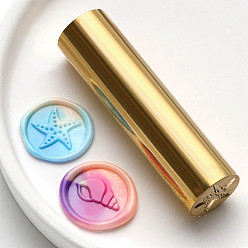 Shell Shape Двусторонняя гравировка сургучной печатью латунный штамп, золотые, для конверта, карта, Подарочная упаковка, формы раковины, 57x15 мм