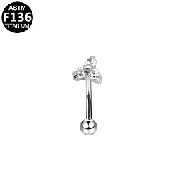 Треугольник G23 Кольца для бровей из титанового сплава с прозрачным кубическим цирконием, серебряный цвет гальваническим, треугольные, 8 мм