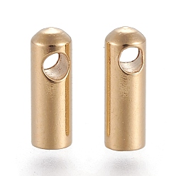 Золотой 201 концы из нержавеющей стали шнур, золотые, 7.3x2.4 мм, отверстие : 1.2 мм, внутренний диаметр: 1.8 мм