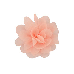 Licht Lachs Handgefertigte gewebte Ornament-Accessoires, 3d Blume aus Chiffonstoff, Licht Lachs, 50 mm