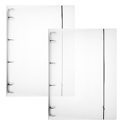 Белый Дым A4 6-кольцо pp пластиковые обложки для книг с отрывными листами, обложка папки, с ремешком, прямоугольные, серый, 321x240x32.5 мм